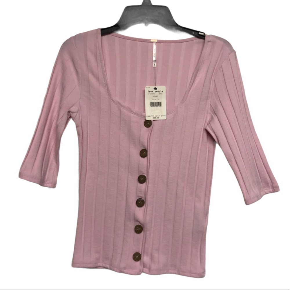NWT Free People Medium Pink Central Park Top